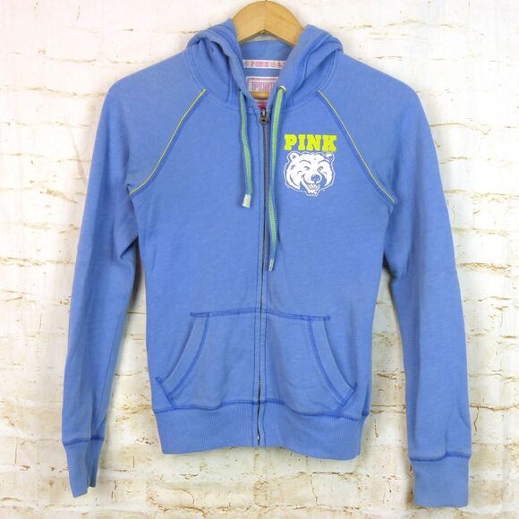 VTG Y2K PINK Victoria’s Secret UCLA Bruins Hoodie Womens XS Blue Academia RARE - Picture 2 of 15